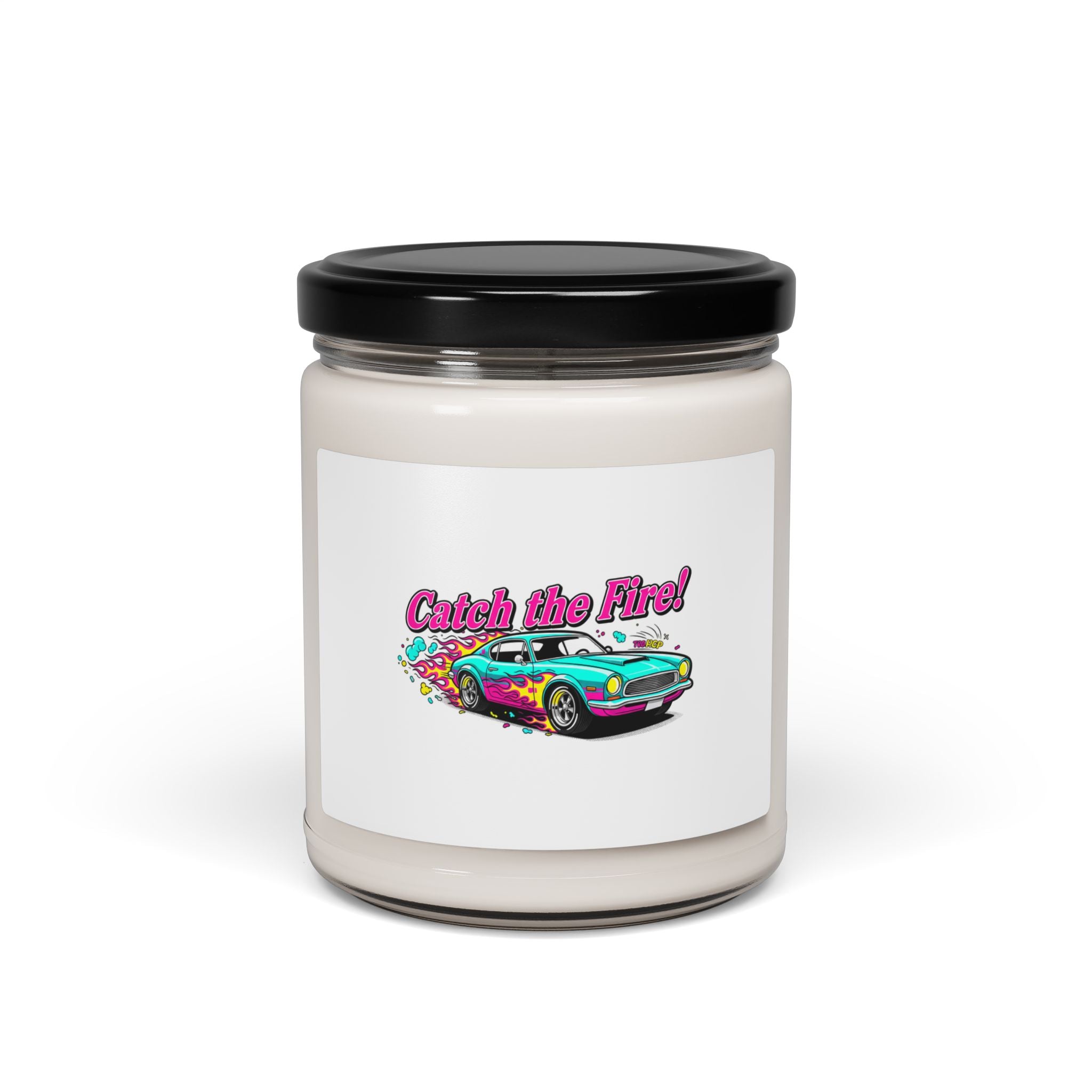 Retro Cartoon Dragster Candle | Vintage Car Illustration, Racing Flames