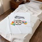Caffeine and Kindness Velveteen Blanket - Cozy Coffee-Themed Throw
