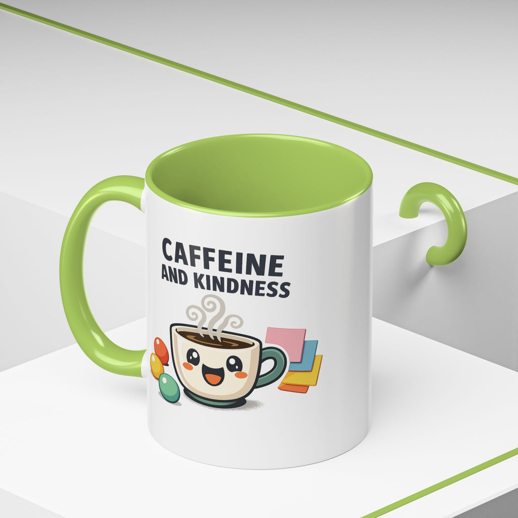 Caffeine and Kindness Coffee Mug – Ceramic Accent Mug (11oz / 15oz)