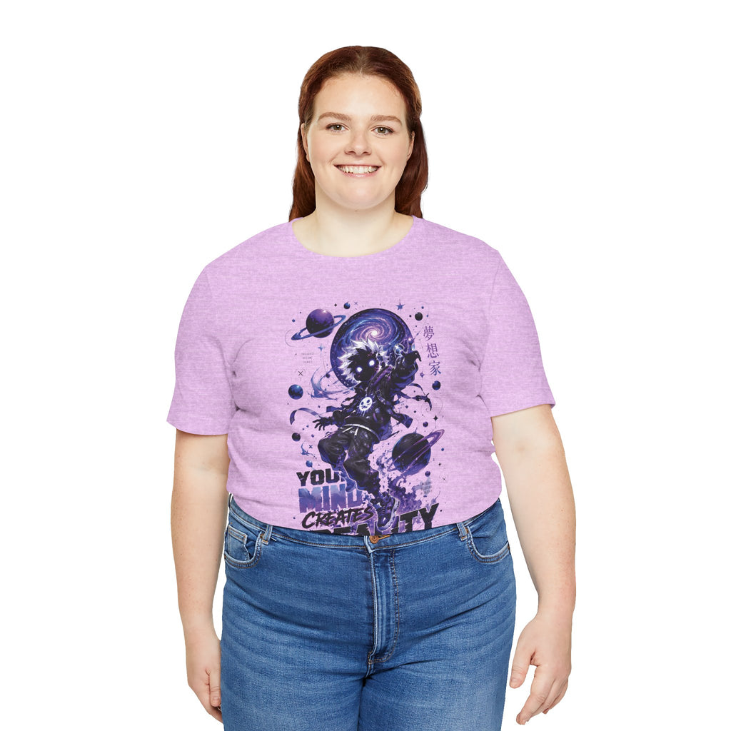 Astronaut Galaxy Tee — "Your Mind Creates Reality" Space Graphic T-Shirt