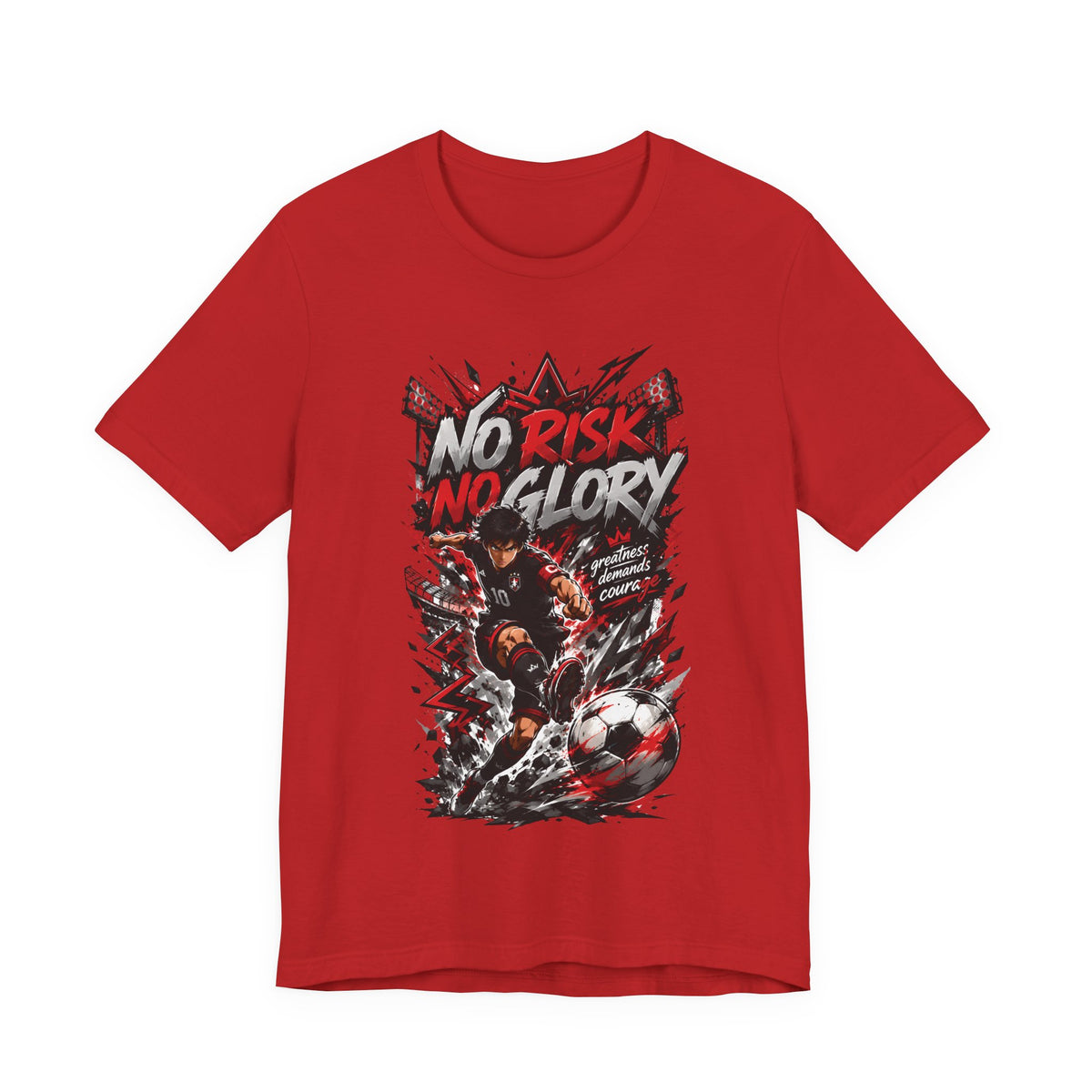 No Risk No Glory Soccer Graphic T Shirt