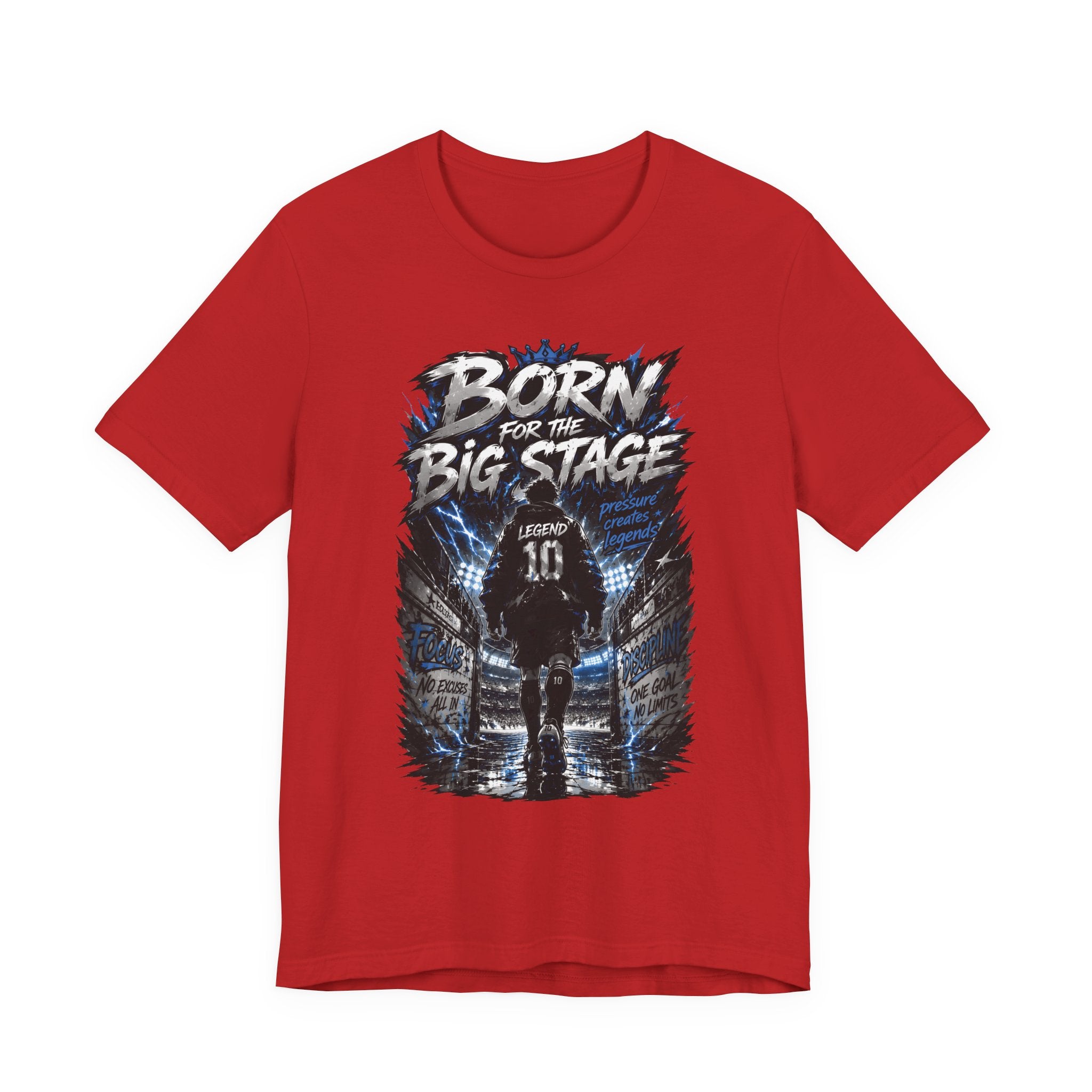 Soccer Player T‑Shirt — "Born for the Big Stage" Football Match Tee