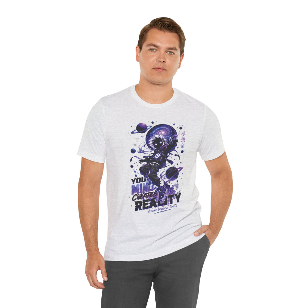 Astronaut Galaxy Tee — "Your Mind Creates Reality" Space Graphic T-Shirt