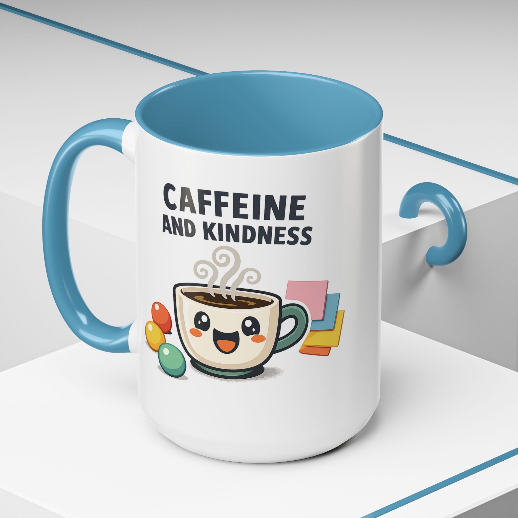 Caffeine and Kindness Coffee Mug – Ceramic Accent Mug (11oz / 15oz)
