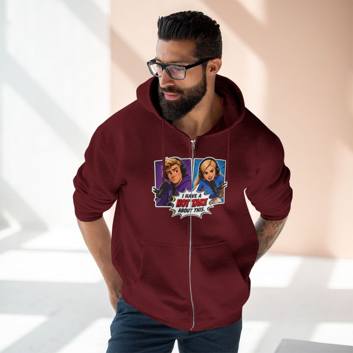 Hot Take Central I Have a Hot Take About This Pop Art Zip Hoodie