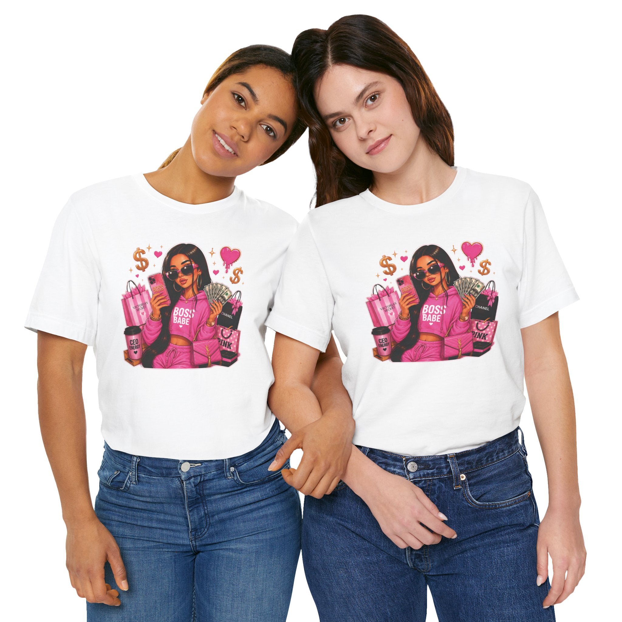 Boss Babe Pink Fashion Tee — Women’s Glam Money & Shopping Graphic Shirt