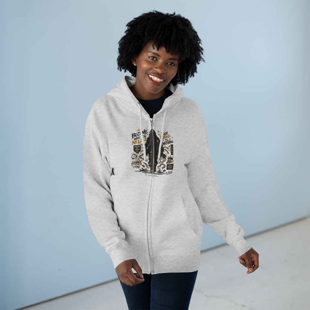 Bigfoot Forest Zip Hoodie — Sasquatch Graphic Full-Zip Hoodie