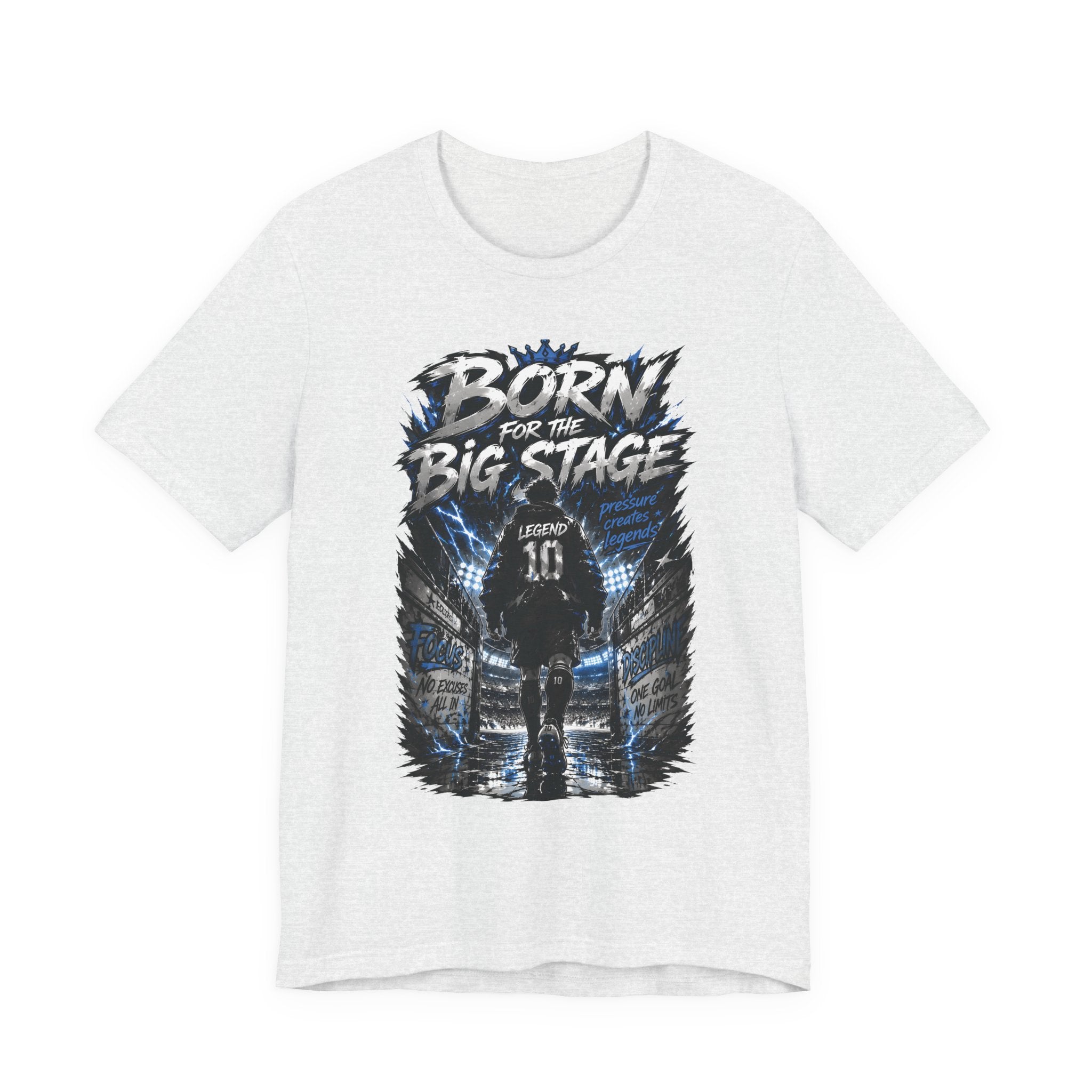 Soccer Player T‑Shirt — "Born for the Big Stage" Football Match Tee