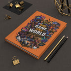 Soccer Journal — "One Game One World" Hardcover Notebook (Custom Name & Number)