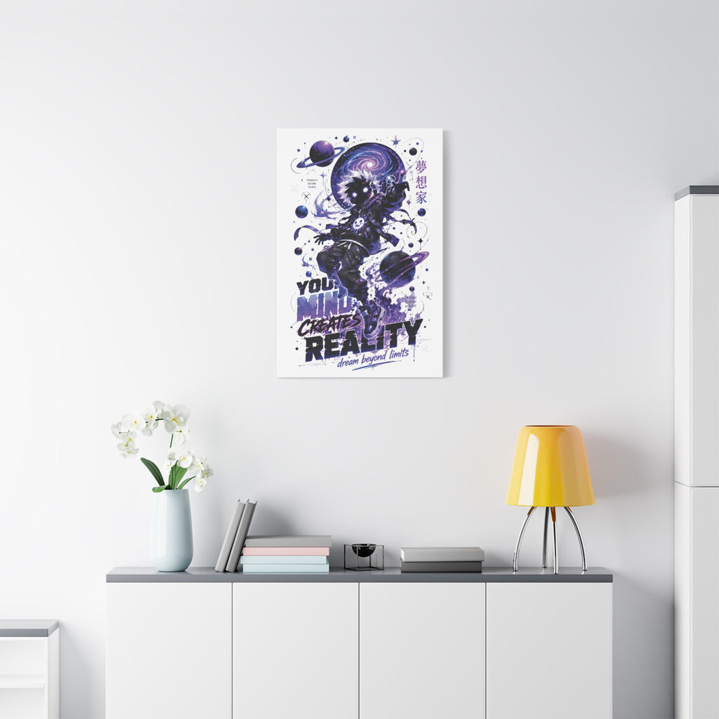 Space Astronaut Canvas Print — “You Mind Creates Reality” Inspirational Wall Art