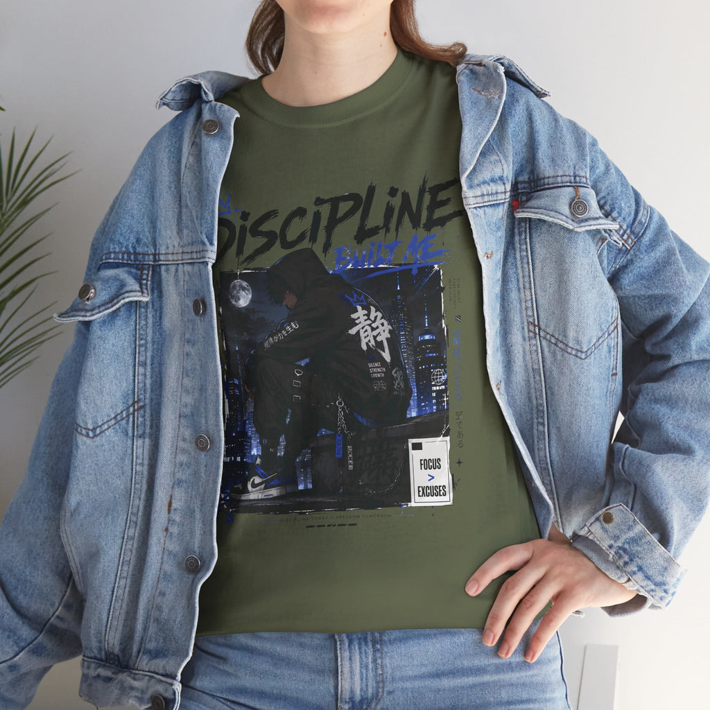 Discipline Anime Graphic Tee — Night Samurai Streetwear