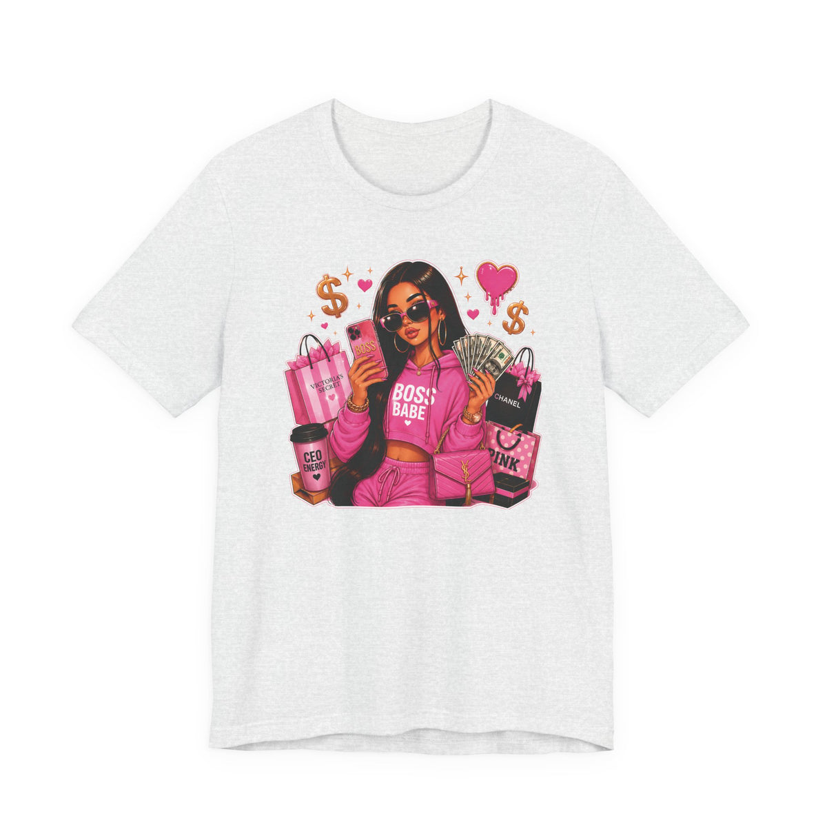 Boss Babe Pink Fashion T Shirt Glam Shopping Graphic Tee
