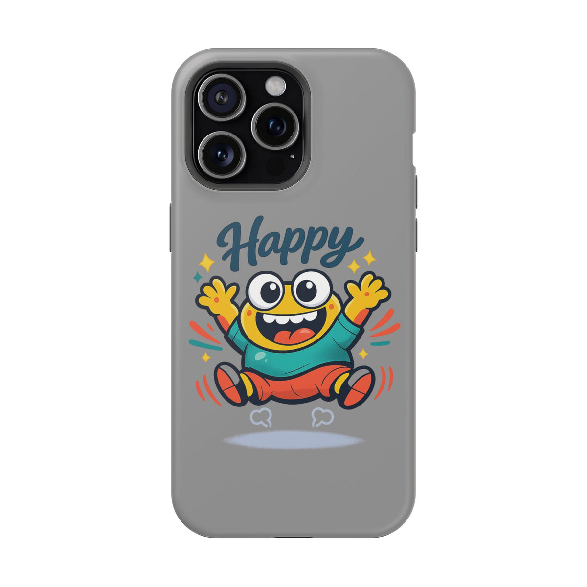 Happy Monster Magnetic Protective Phone Case Gray