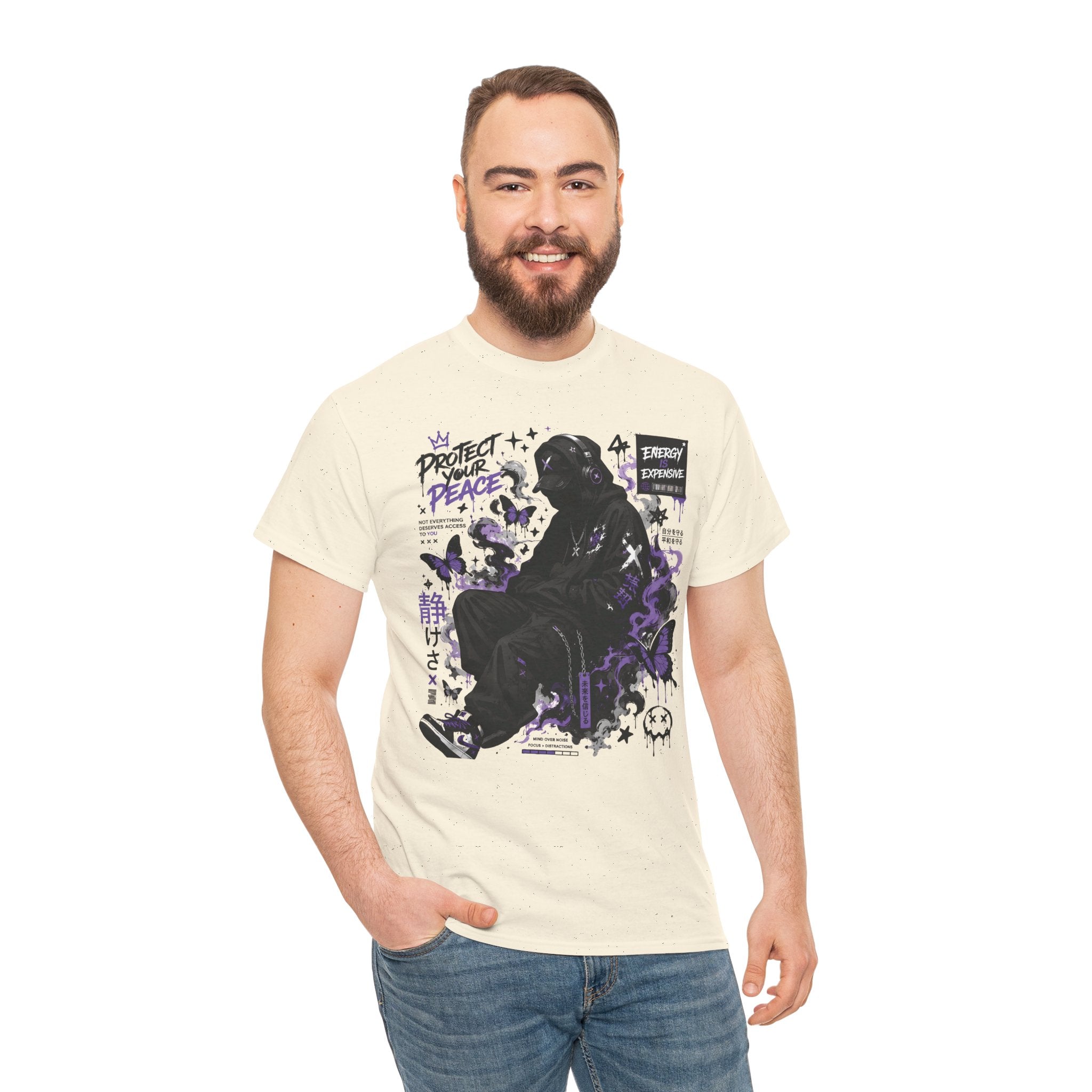 Peacekeeper Anime Graphic Tee — Purple Aesthetic Streetwear