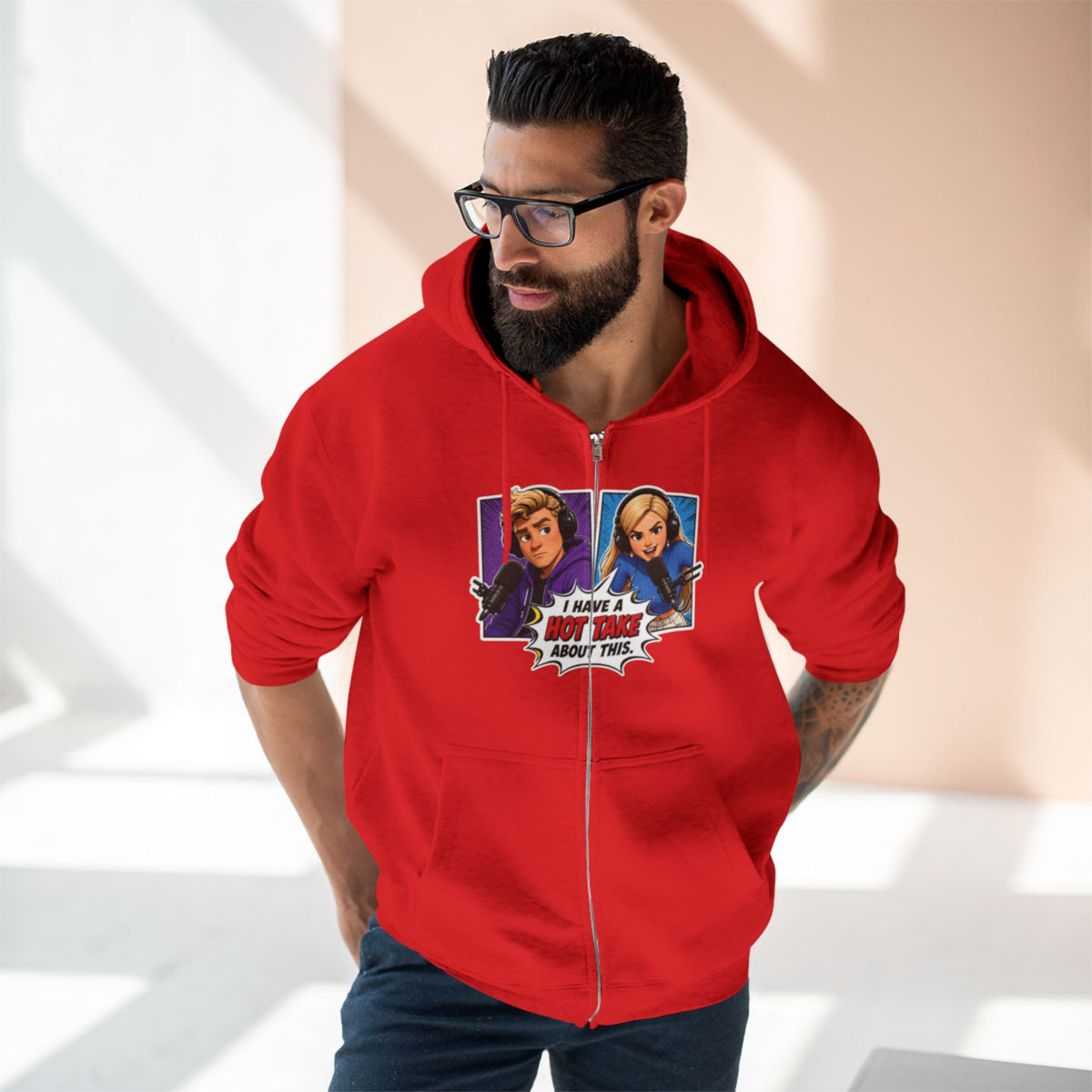 Hot Take Central I Have a Hot Take About This Pop Art Zip Hoodie