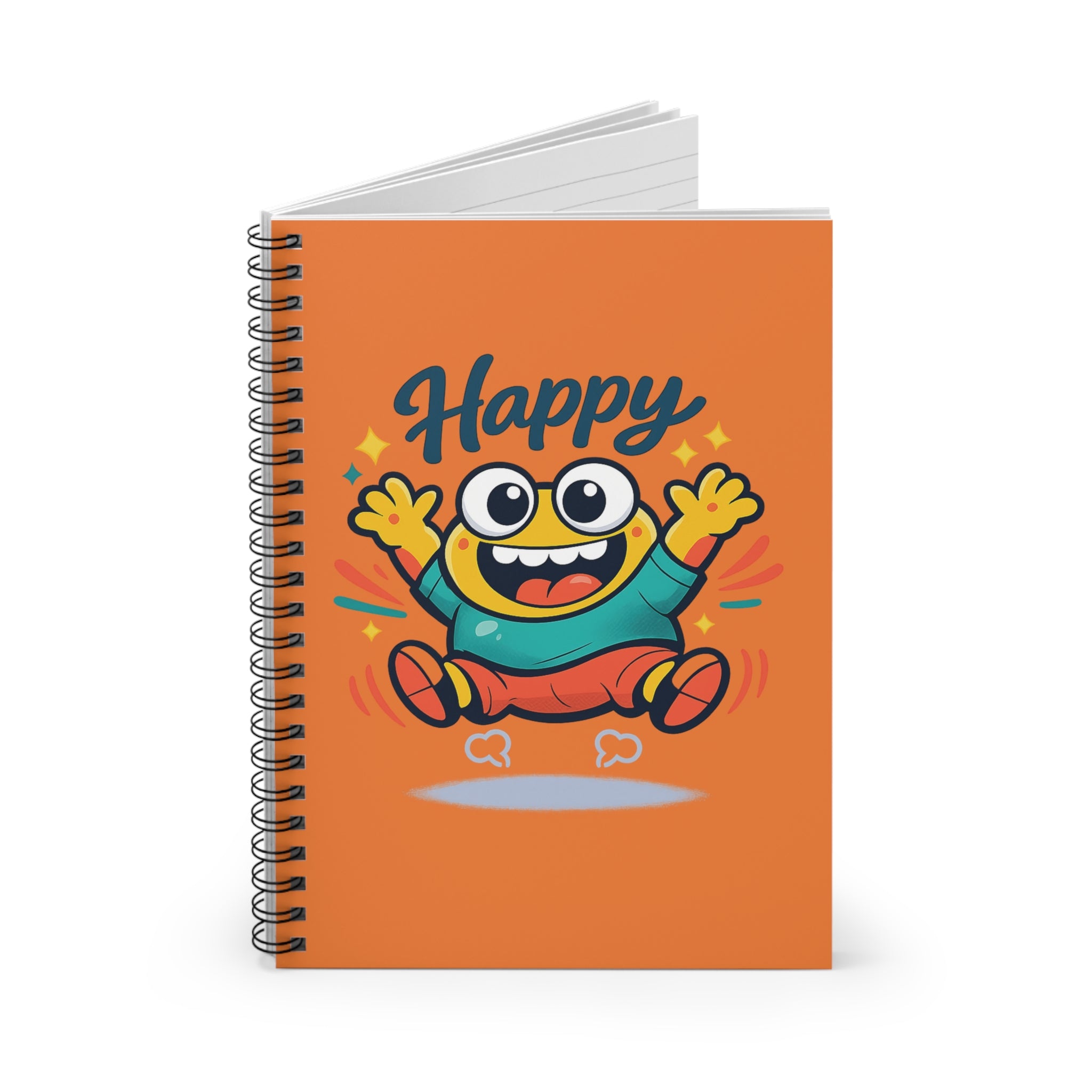 Happy Cartoon Monster Spiral Notebook – Ruled Journal