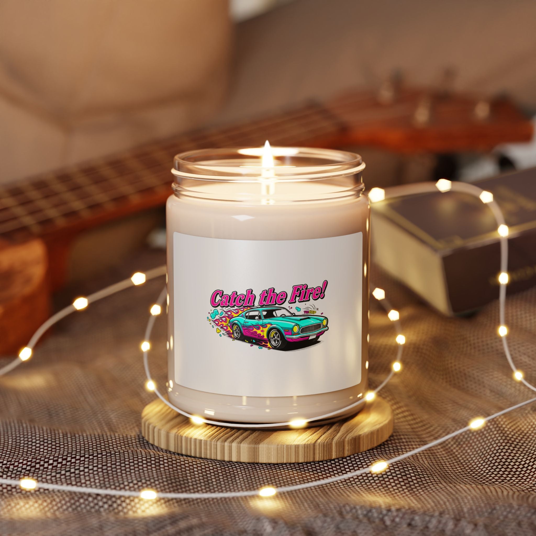 Retro Cartoon Dragster Candle | Vintage Car Illustration, Racing Flames