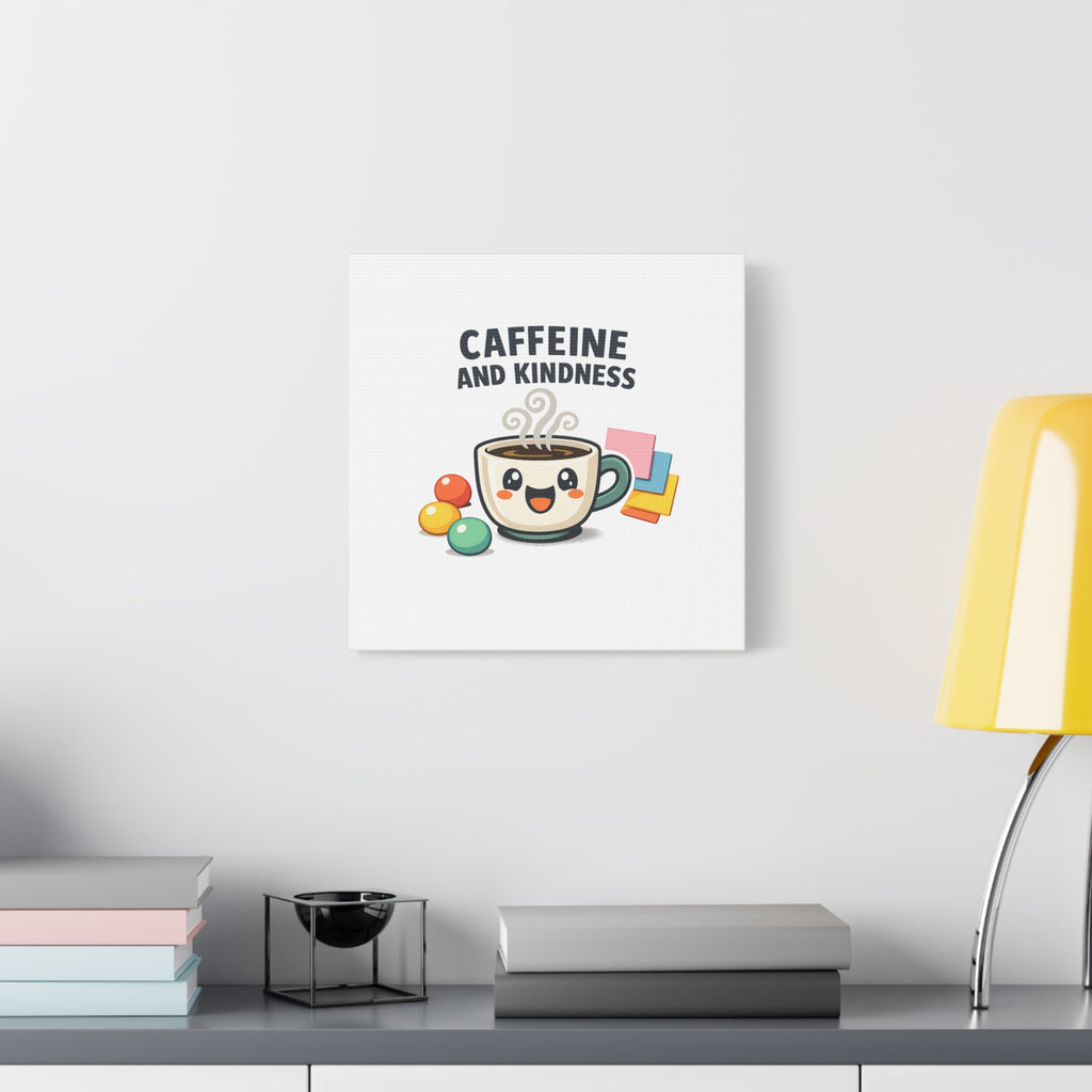 Caffeine and Kindness Canvas | Office Humor, Coffee Fuel Wall Art