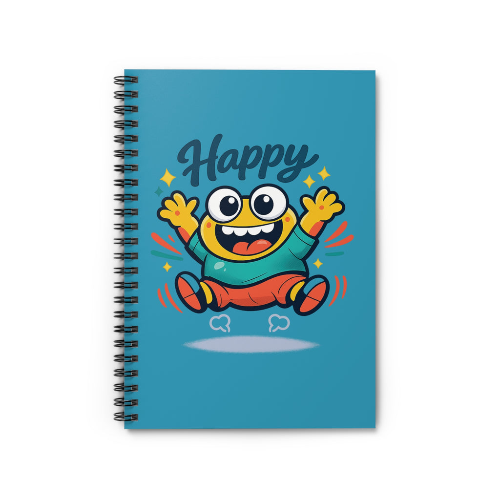 Happy Cartoon Monster Spiral Notebook – Ruled Journal