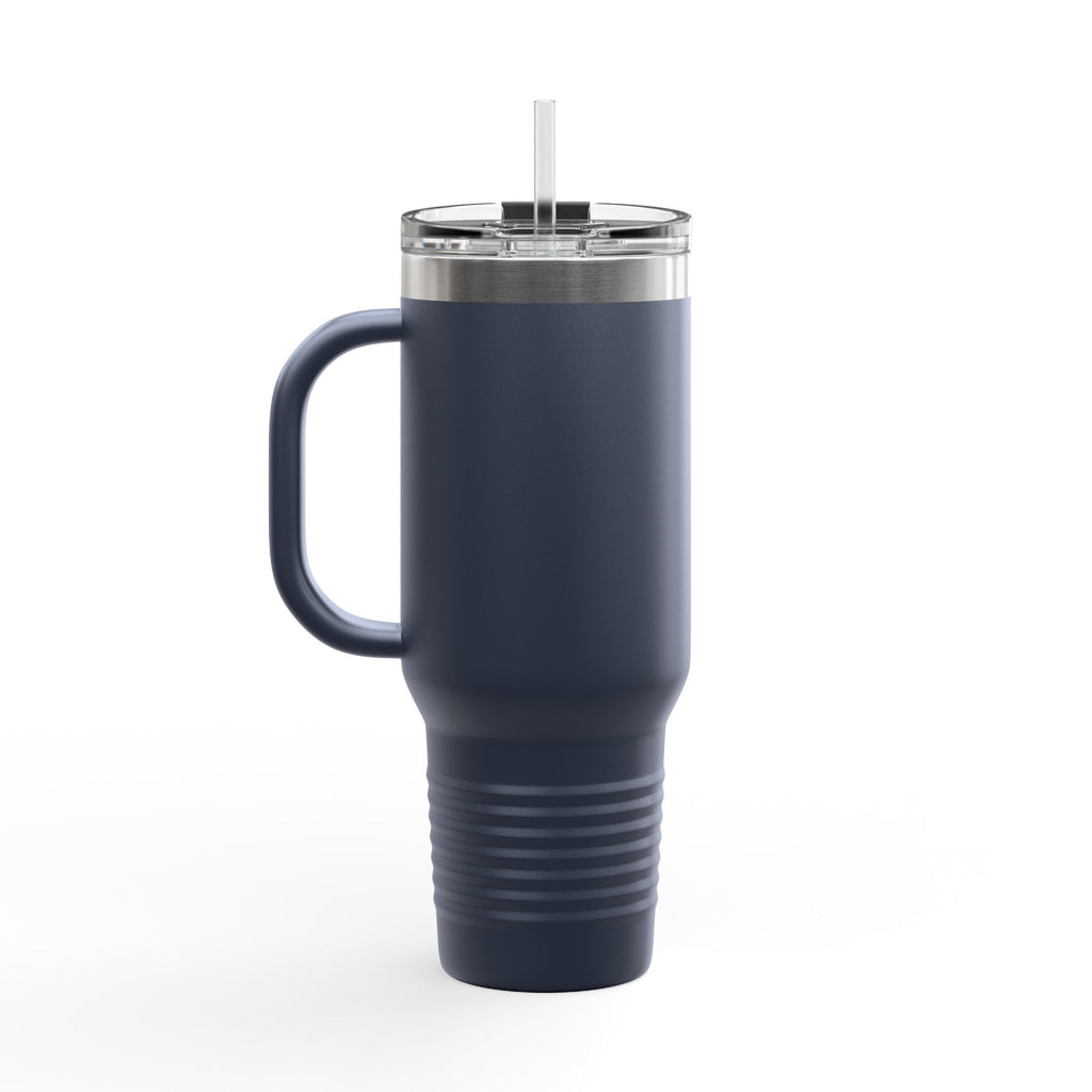 40oz Insulated Travel Mug — Cozy Girl Pink Hoodie Design