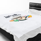 Caffeine and Kindness Velveteen Blanket - Cozy Coffee-Themed Throw