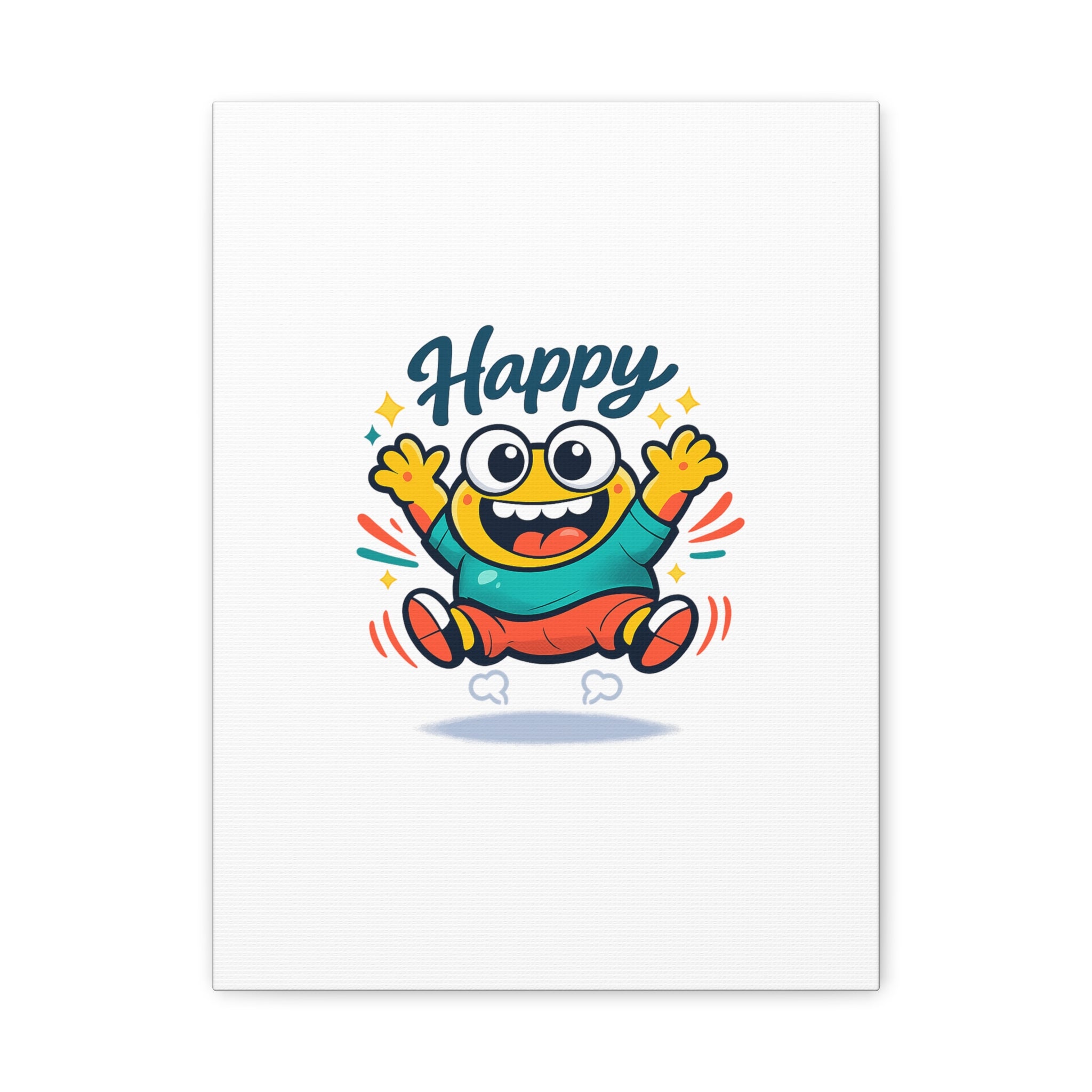 Happy Blob Cartoon Canvas | Bold Cartoon, Thick Outline, Kawaii Minimal