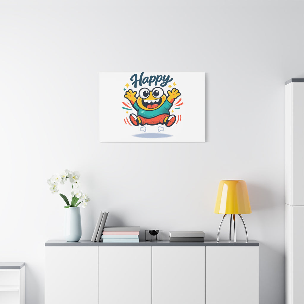 Happy Blob Cartoon Canvas | Bold Cartoon, Thick Outline, Kawaii Minimal