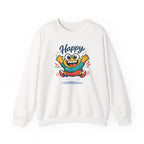Happy Blob Cartoon Crewneck Sweatshirt | kawaii minimal, thick outline