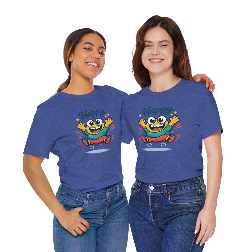 Happy Mood Blob Tee | kawaii minimal, thick outline emoji cartoon