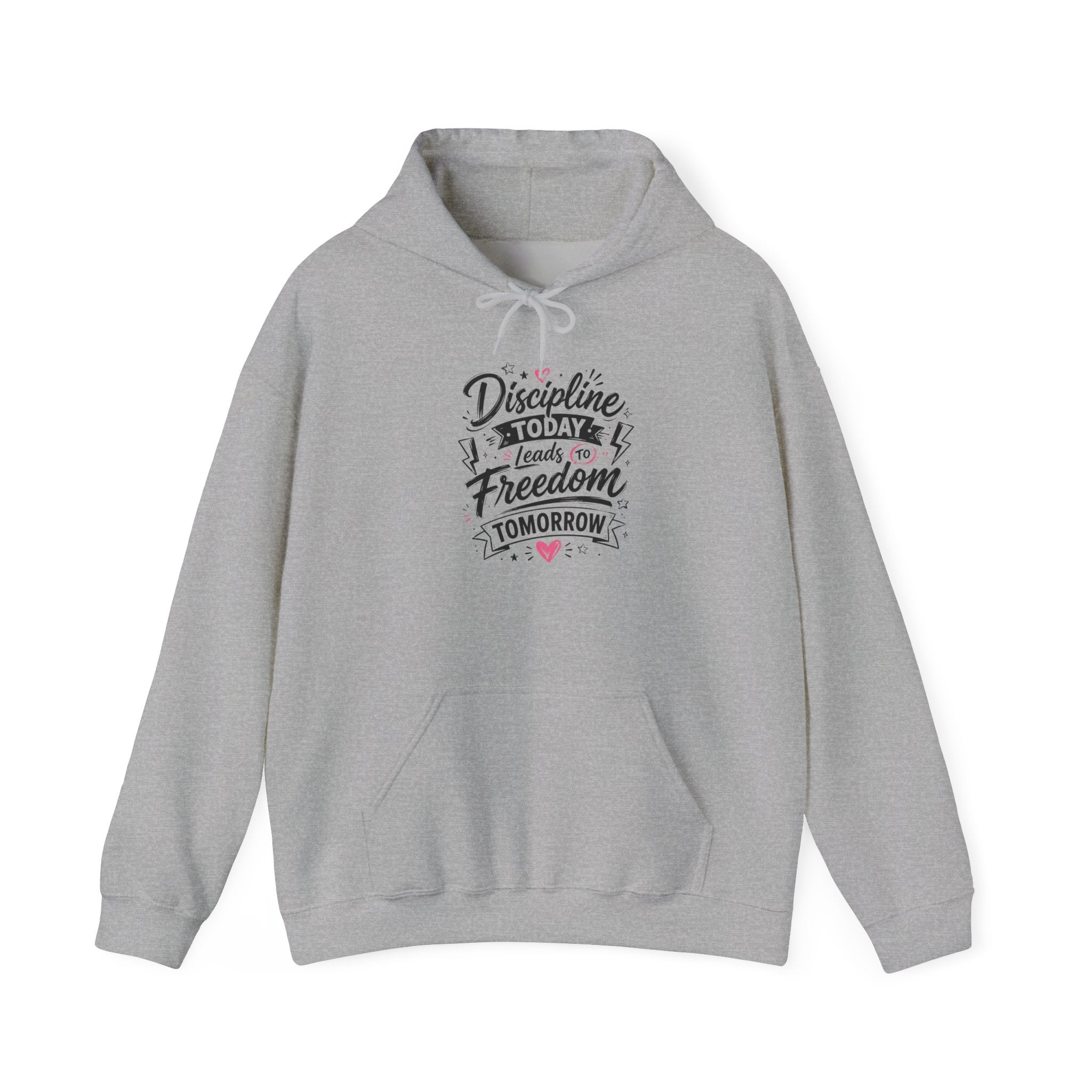 Hoodie — "Discipline Today Leads to Freedom Tomorrow" Motivational Pullover