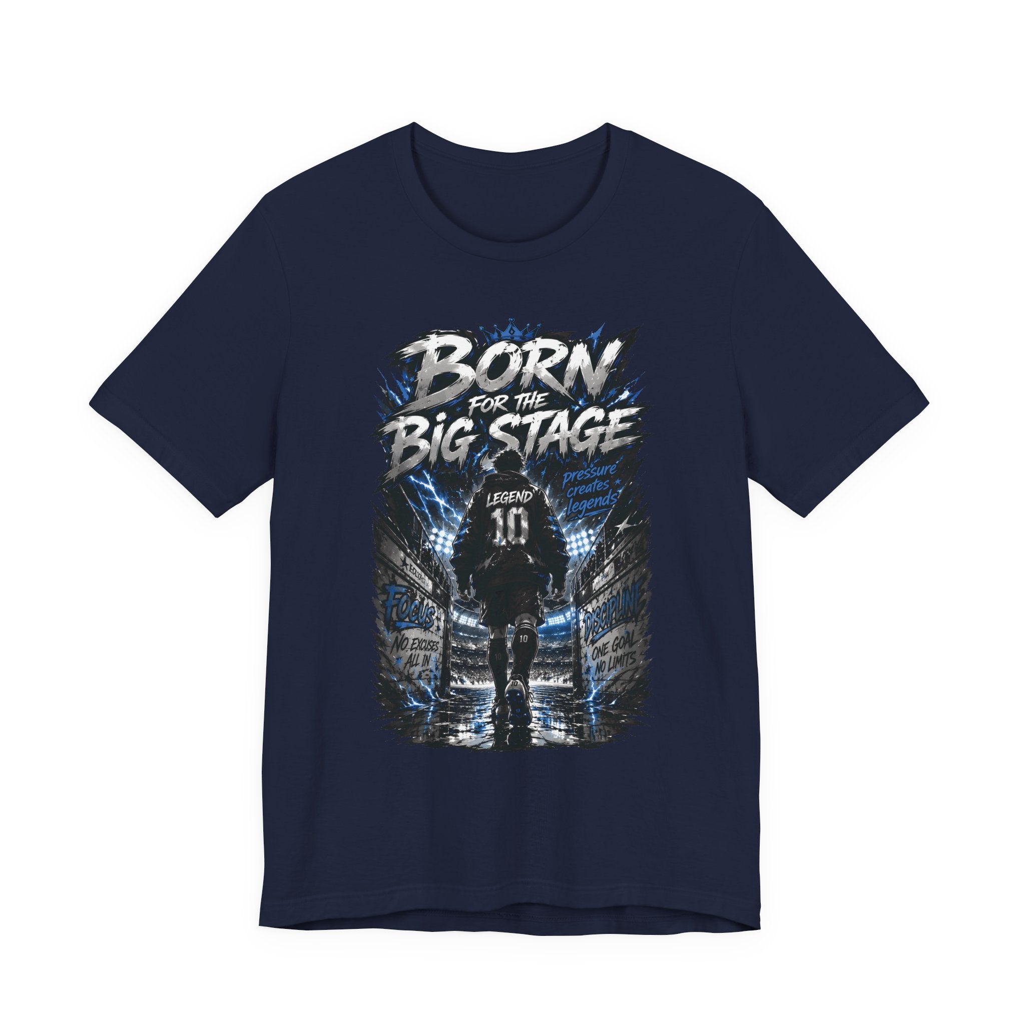 Soccer Player T‑Shirt — "Born for the Big Stage" Football Match Tee