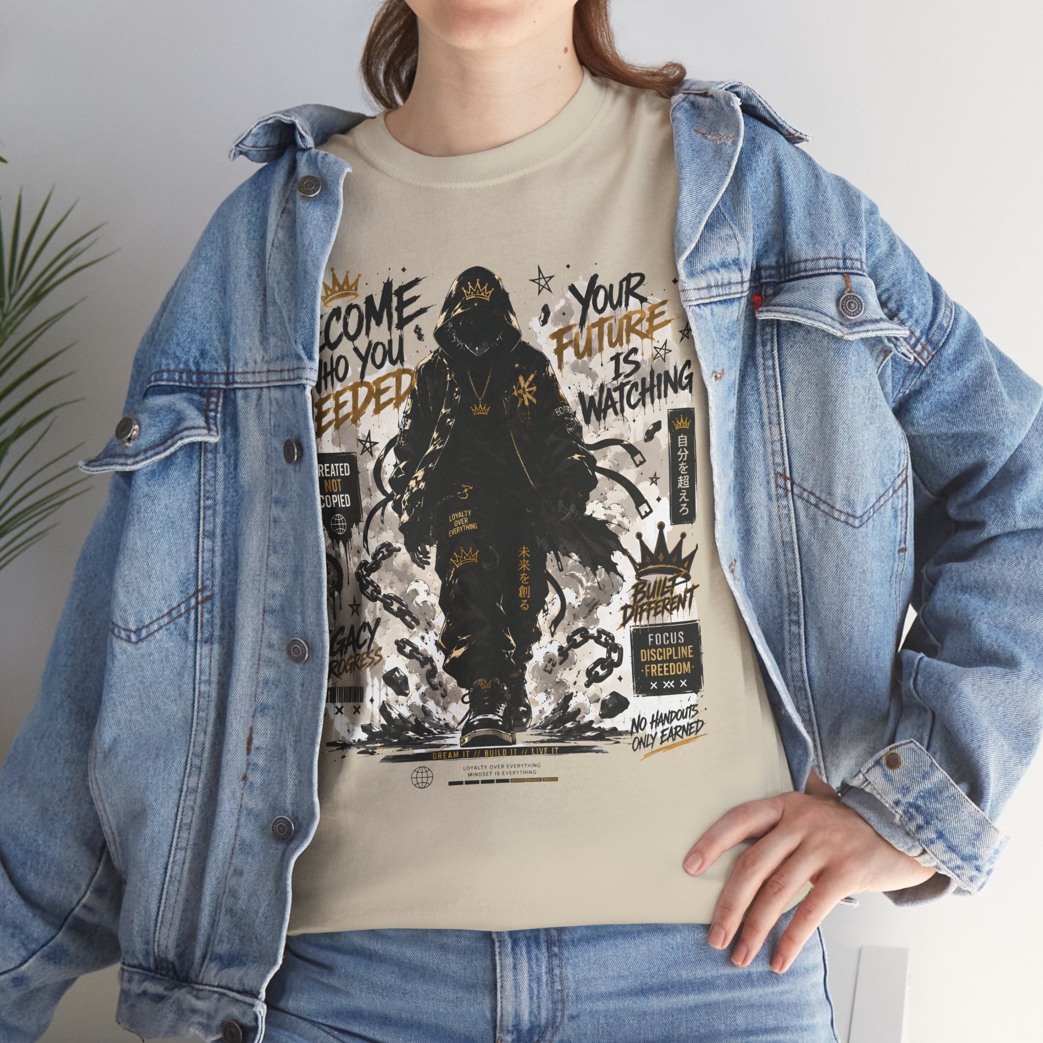Motivational Soldier Graphic Tee – "Become Who You Need" Inspirational Military Design