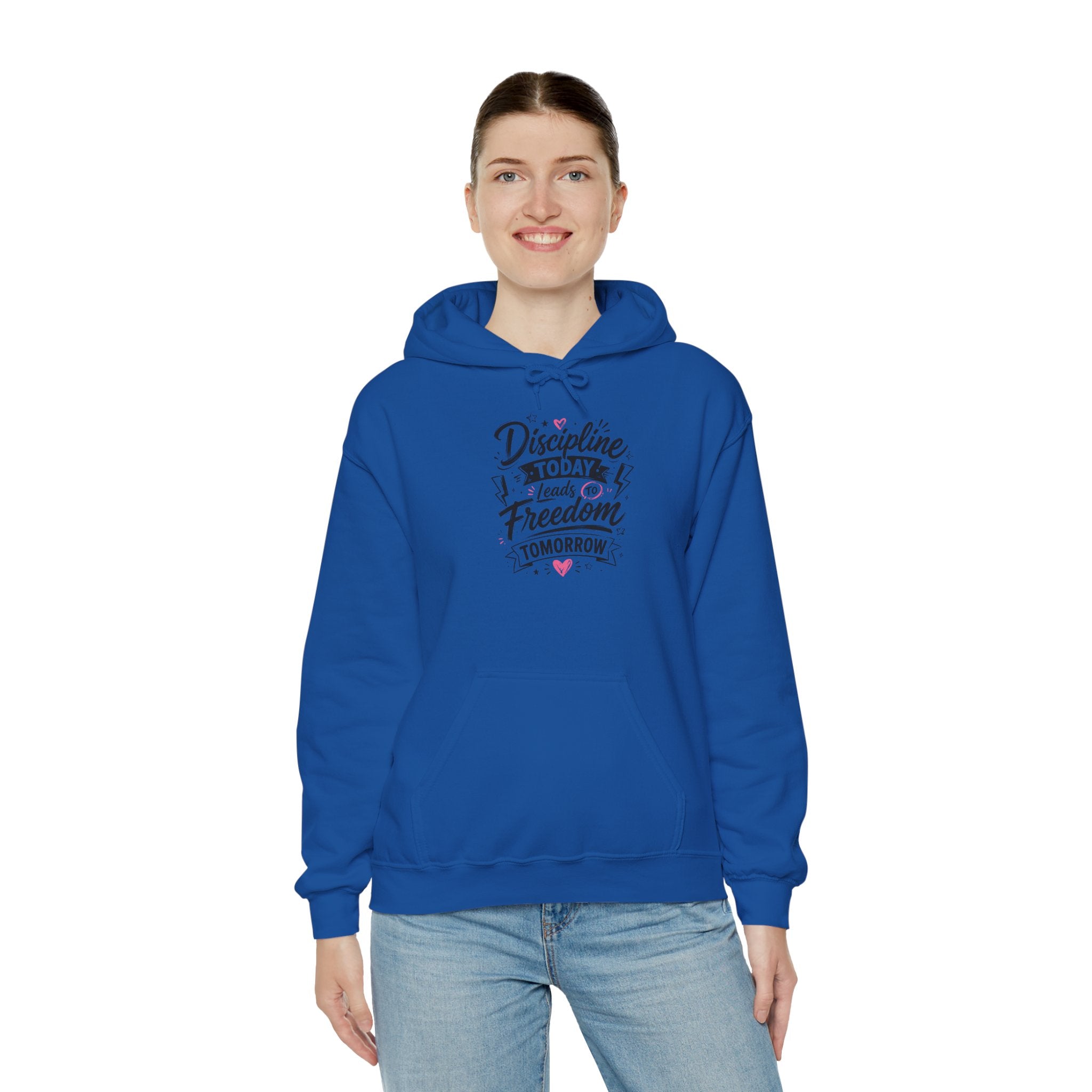 Hoodie — "Discipline Today Leads to Freedom Tomorrow" Motivational Pullover