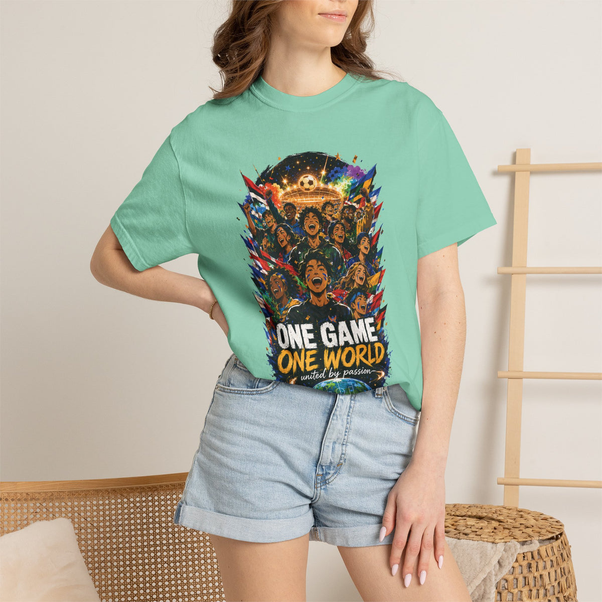 One Game One World Soccer T Shirt International Football Graphic Tee