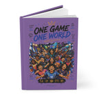 One Game One World Hardcover Journal — Soccer Fan Notebook with Customizable Name & Number