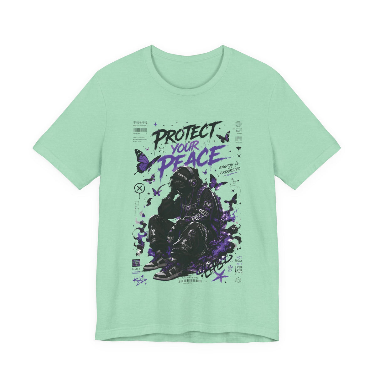 Protect Your Peace Gothic Butterfly Graphic T Shirt