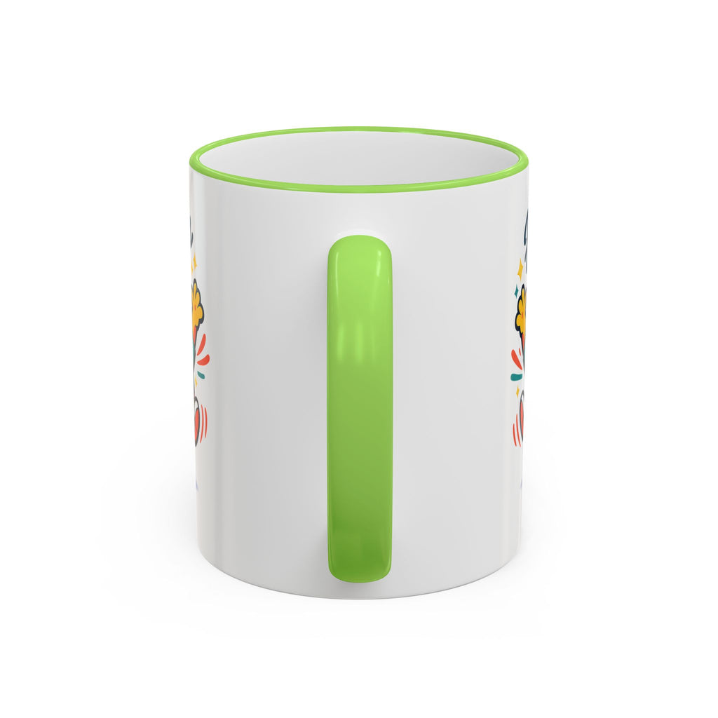 Happy Monster Accent Mug - Cute Cartoon Coffee Cup (11oz/15oz)