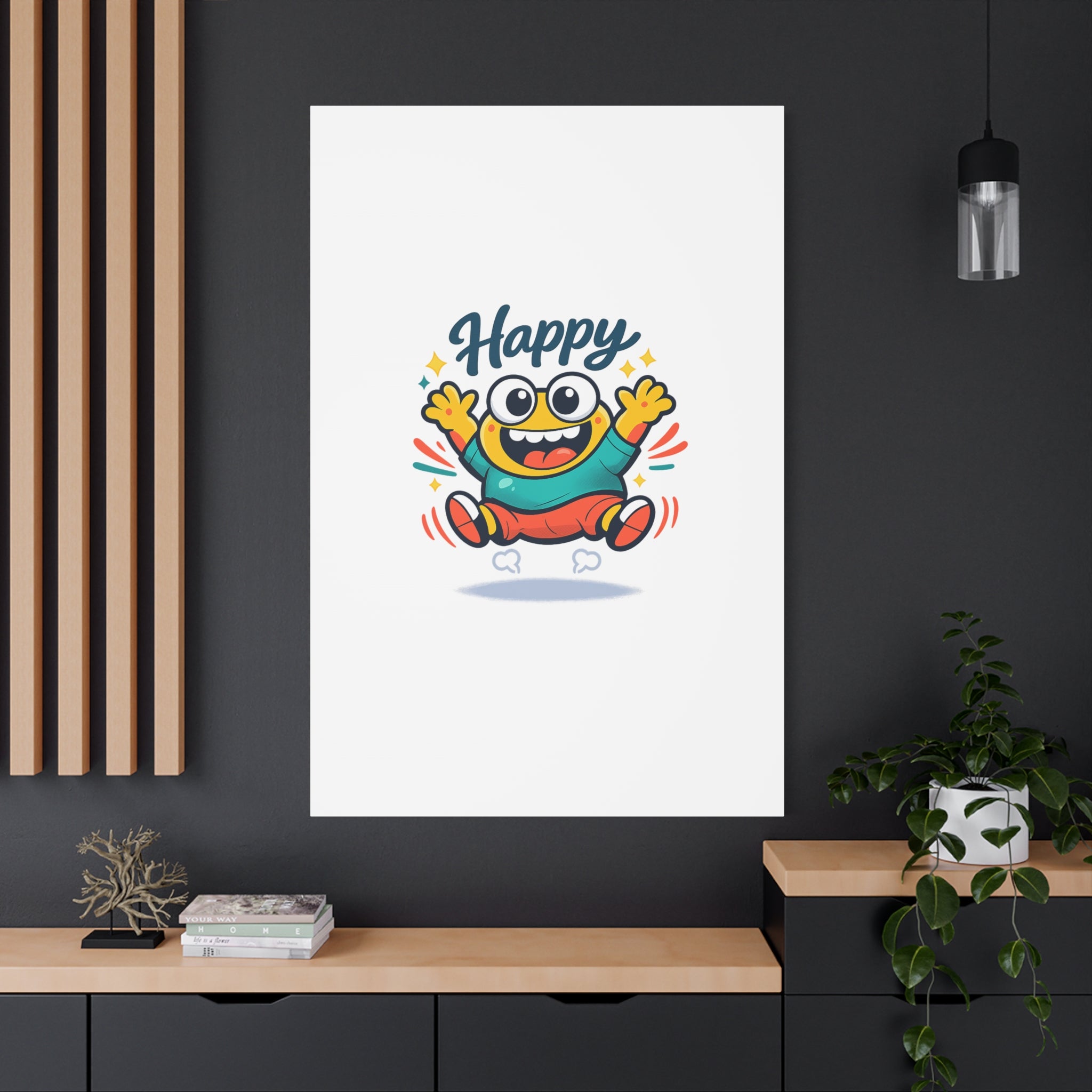 Happy Blob Cartoon Canvas | Bold Cartoon, Thick Outline, Kawaii Minimal