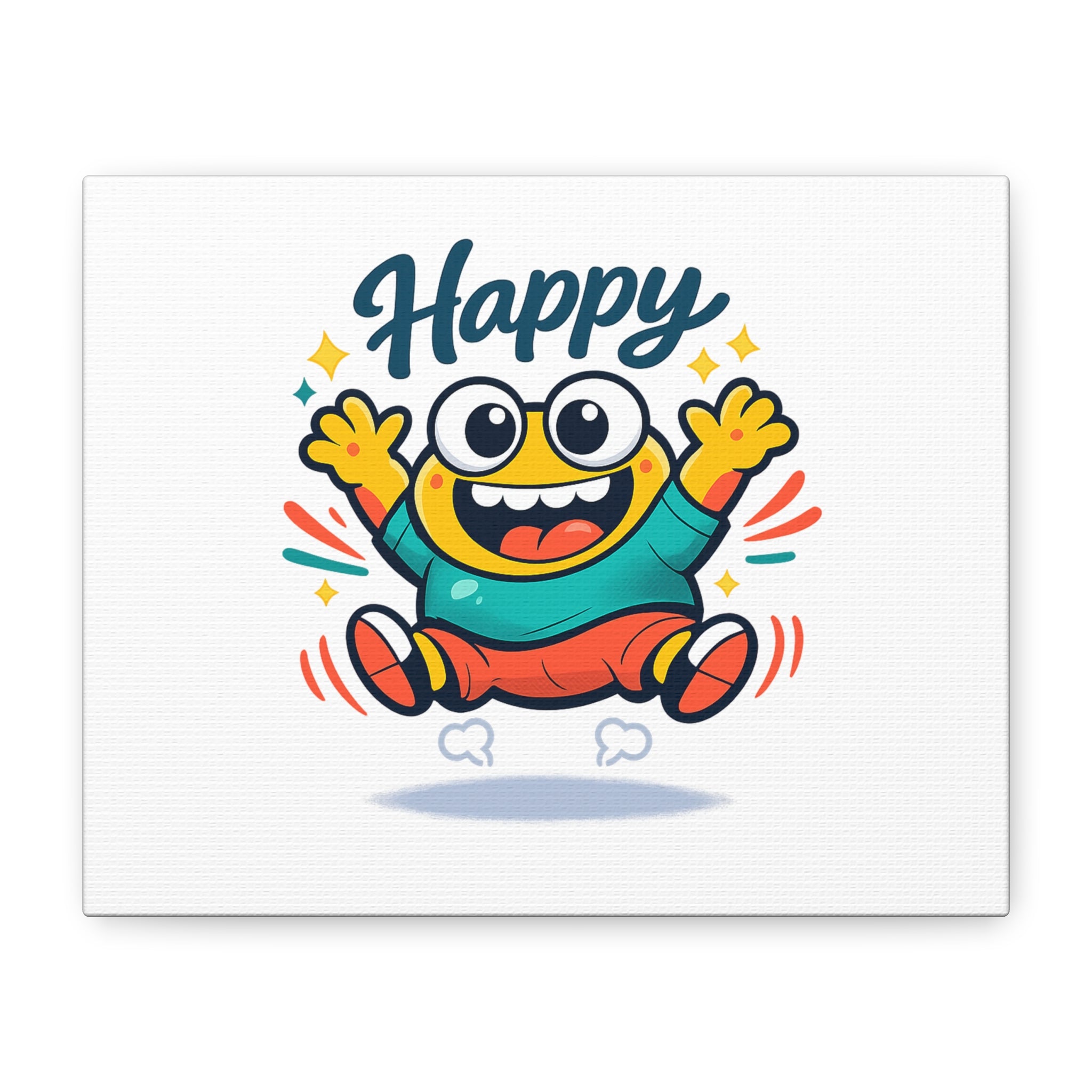 Happy Blob Cartoon Canvas | Bold Cartoon, Thick Outline, Kawaii Minimal