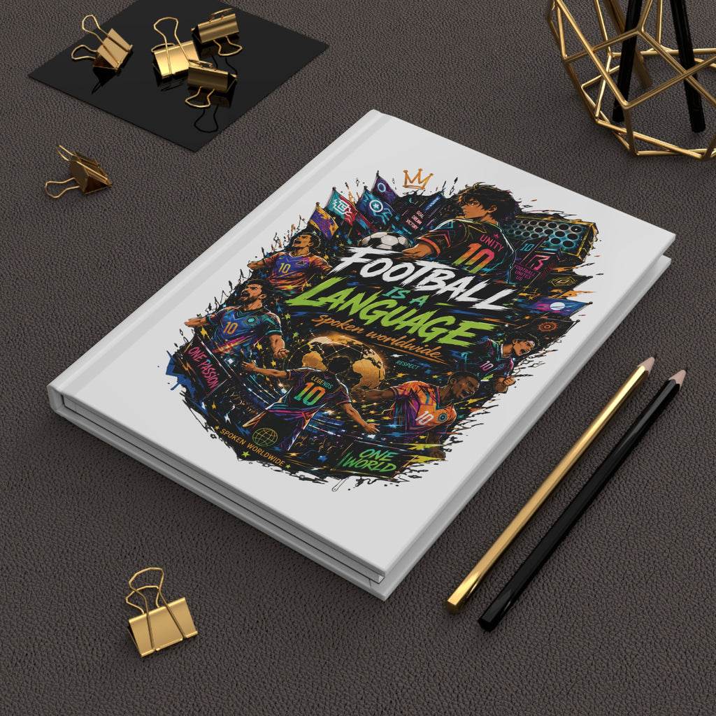 Journal — "Football Is a Language" Personalized Hardcover Notebook (Custom Name & Number)