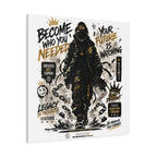 Motivational Street Art Canvas — "Become Who You Needed" Stretched Matte Print