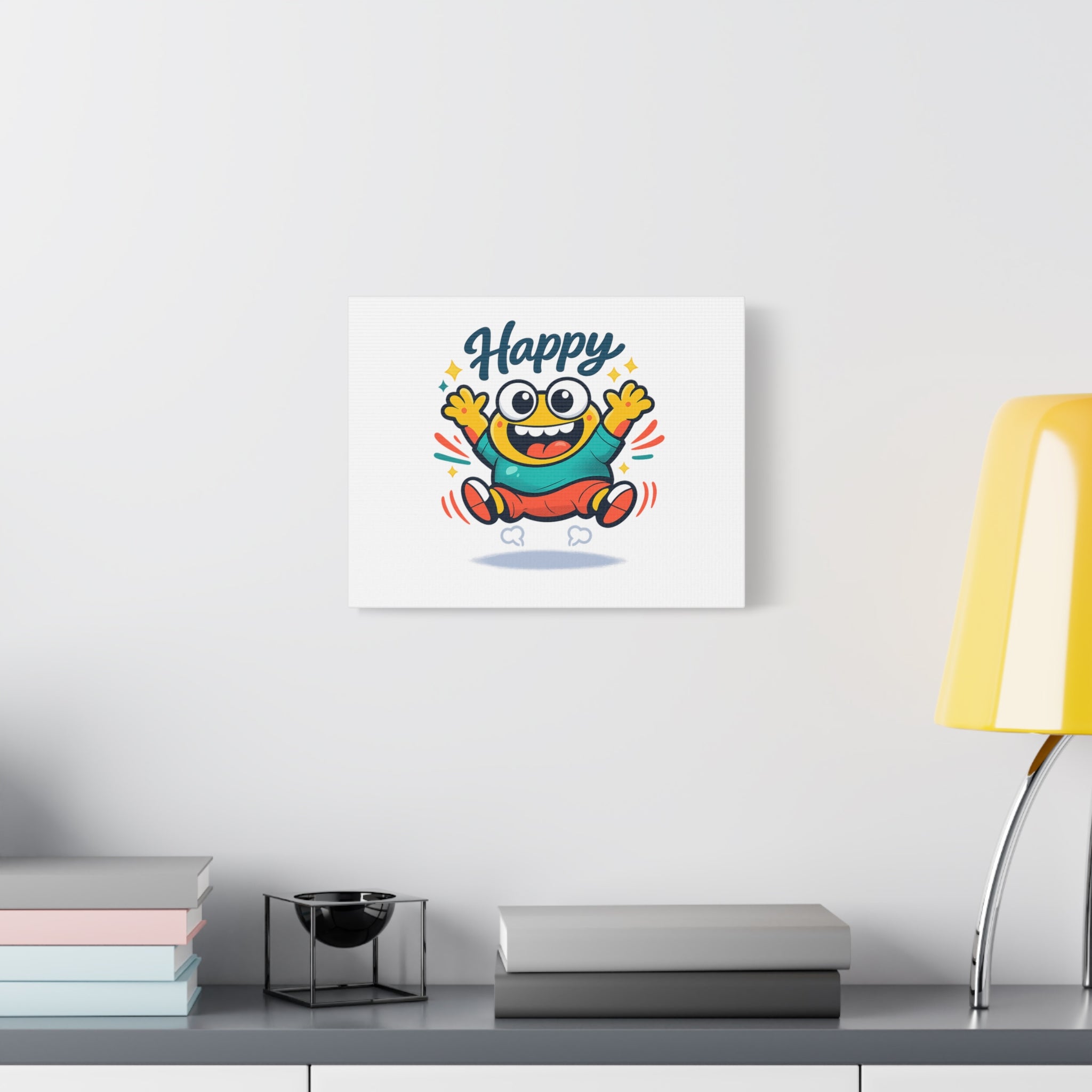 Happy Blob Cartoon Canvas | Bold Cartoon, Thick Outline, Kawaii Minimal