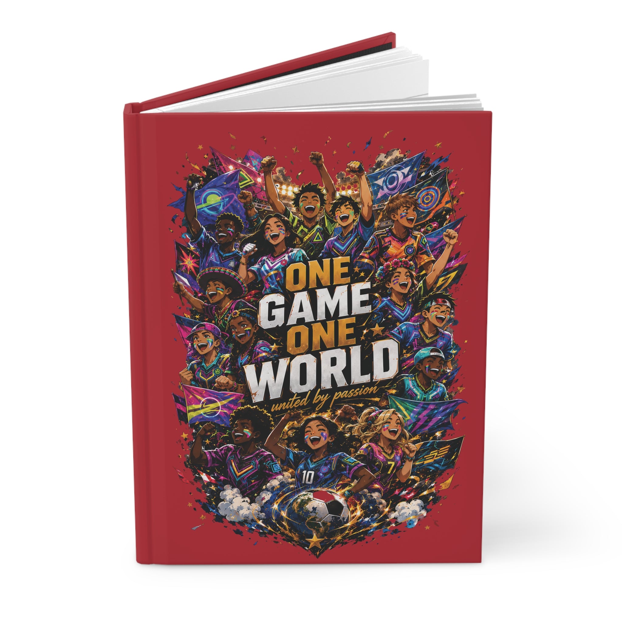 Soccer Hardcover Journal — "One Game One World" Personalized Number Notebook