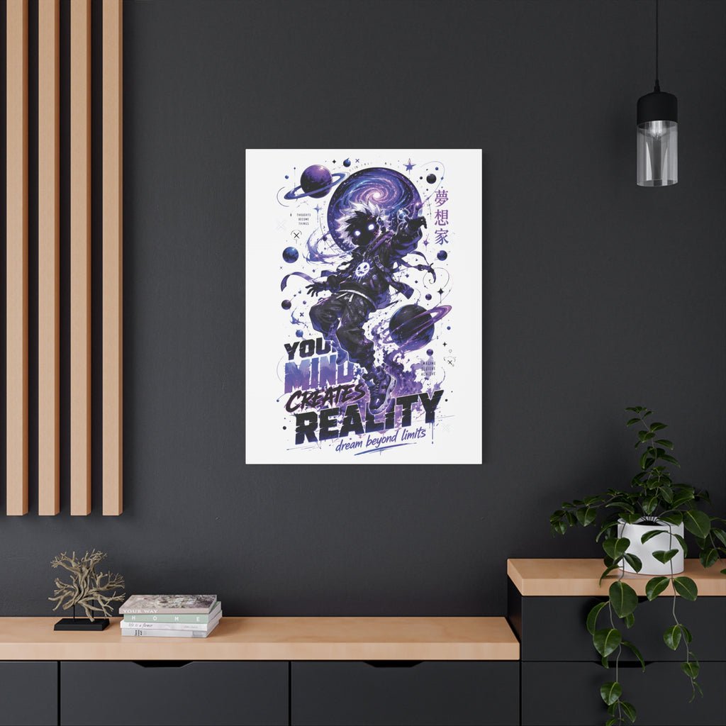 Space Astronaut Canvas Print — “You Mind Creates Reality” Inspirational Wall Art