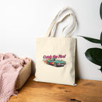 Retro Cartoon Dragster Tote, vintage car illustration | racing flames, 90s nostalgia