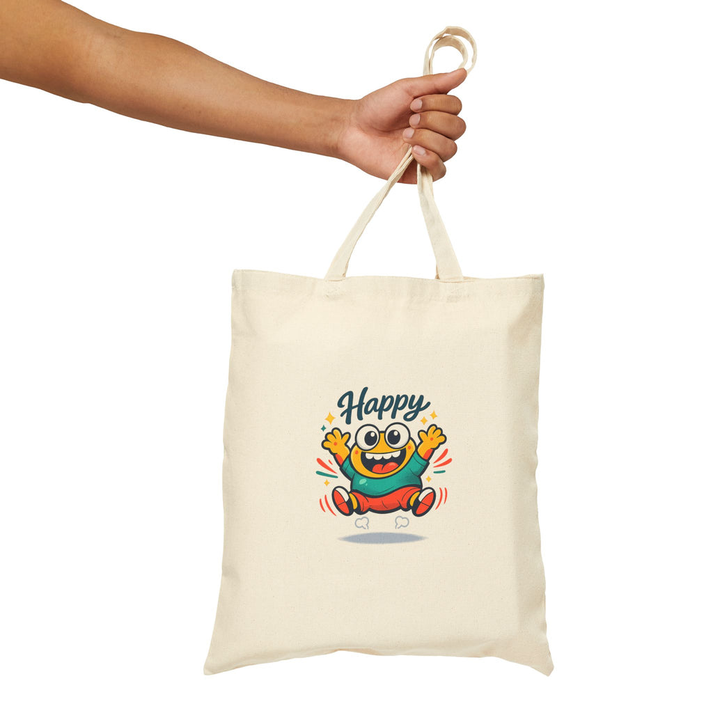 Happy Blob Face Tote Cute Kawaii Canvas Bag