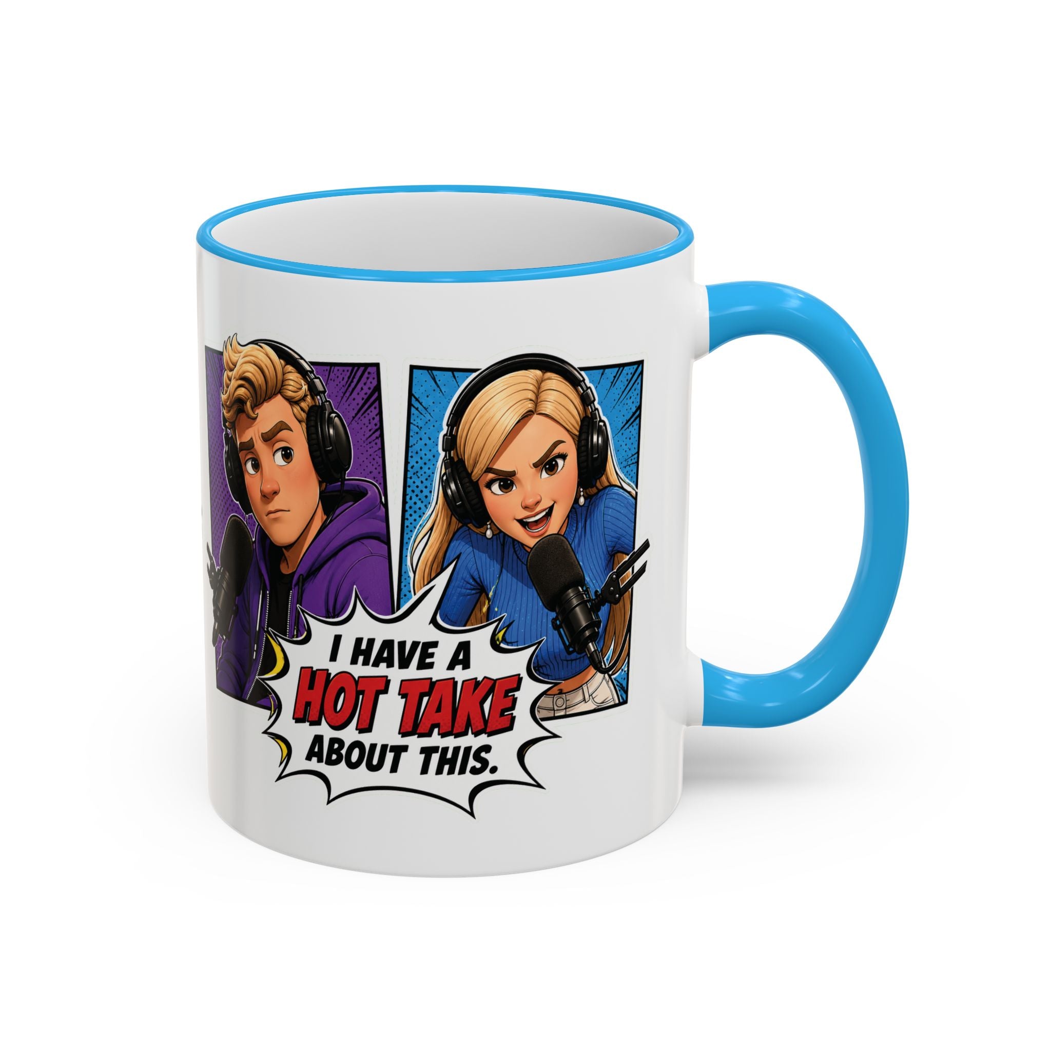 Jake And Emma Hot Take Accent Rim Mug – I Have A Hot Take About This Comic Coffee Cup (11oz/15oz)