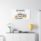 Caffeine and Kindness Canvas - Coffee-Themed Wall Art