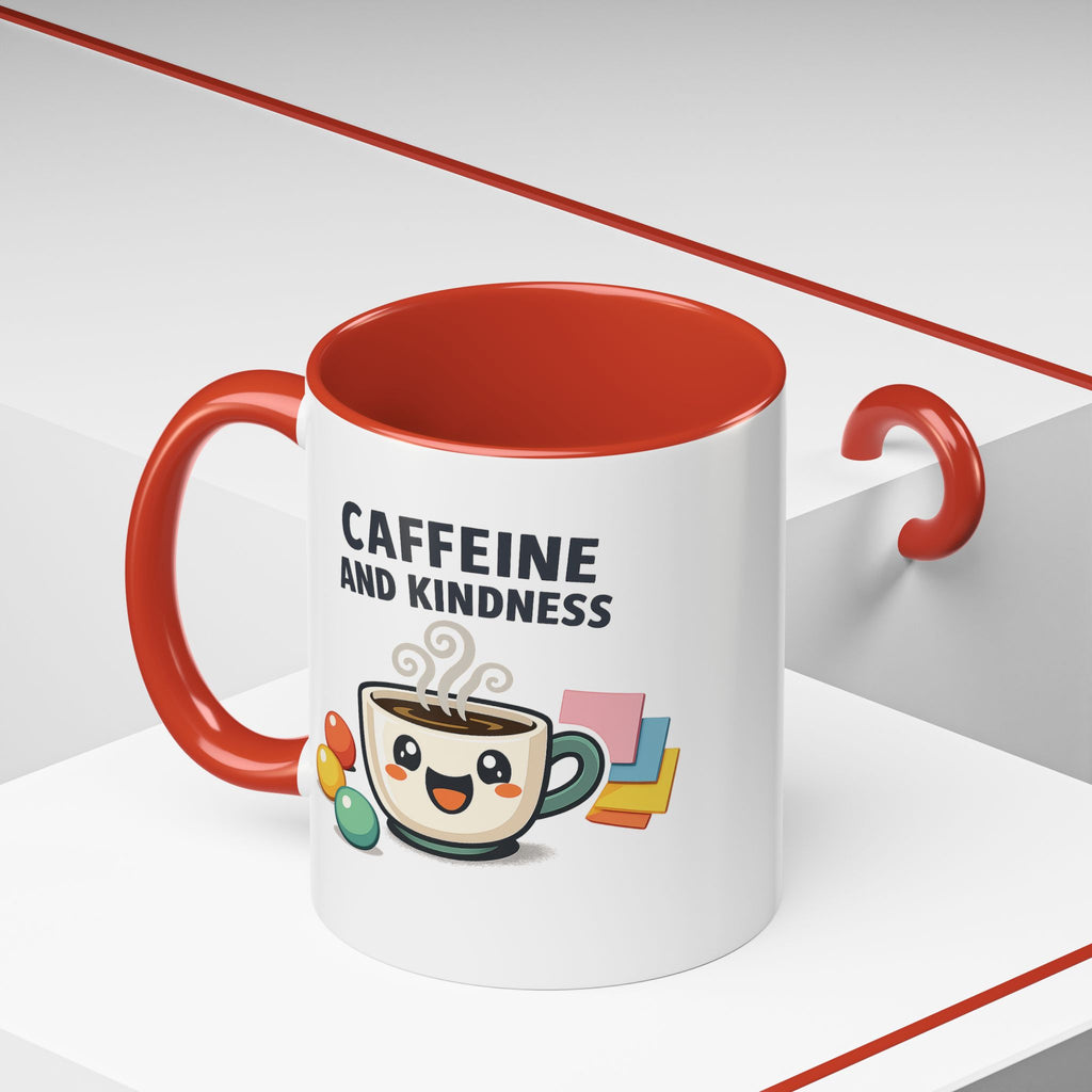 Caffeine and Kindness Coffee Mug – Ceramic Accent Mug (11oz / 15oz)