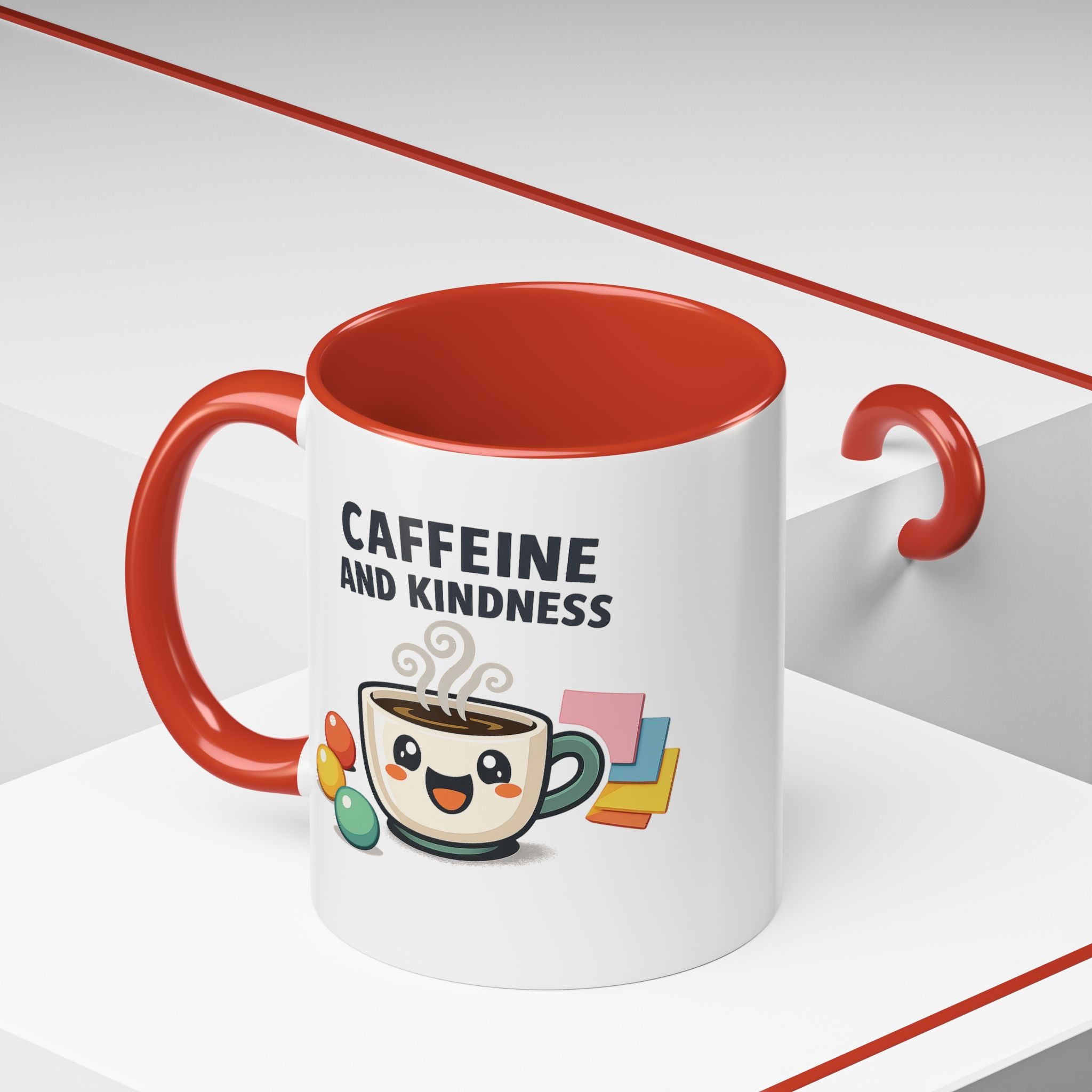 Caffeine and Kindness Coffee Mug – Ceramic Accent Mug (11oz / 15oz)